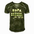 Mens Black And White Buffalo Plaid Papa Bear Christmas Pajama Men's Short Sleeve V-neck 3D Print Retro Tshirt Green