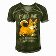 Mens Corgi Dad Like A Regular Dad Only Cooler - Funny Corgi Men's Short Sleeve V-neck 3D Print Retro Tshirt Green