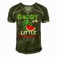 Mens Cute Watermelon Daddy Design Dad For Men Men's Short Sleeve V-neck 3D Print Retro Tshirt Green