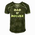 Mens Dad And Boujee Funny Fathers Day Top Men's Short Sleeve V-neck 3D Print Retro Tshirt Green
