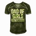 Mens Dad Of Girls Outnumbered Fathers Day Gift Men's Short Sleeve V-neck 3D Print Retro Tshirt Green