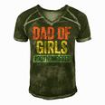 Mens Dad Of Girls Outnumbered Fathers Day Men's Short Sleeve V-neck 3D Print Retro Tshirt Green