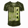 Mens Fathers Day - Best Dad Ever Usa American Flag Men's Short Sleeve V-neck 3D Print Retro Tshirt Green