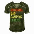 Mens Funny Camper Husband Dad Camping Legend Vintage Fathers Day Men's Short Sleeve V-neck 3D Print Retro Tshirt Green