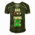 Mens Funny Dad Fathers Day Birthday Twins Twin Dad Men's Short Sleeve V-neck 3D Print Retro Tshirt Green