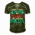 Mens Funny Fathers Day Shirt A Girl She Calls Me Dada Grandpa 7 Shirt Men's Short Sleeve V-neck 3D Print Retro Tshirt Green