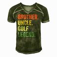 Mens Funny Golfer Brother Uncle Golf Legend Vintage Retro Golfing Men's Short Sleeve V-neck 3D Print Retro Tshirt Green