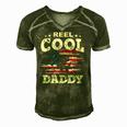Mens Gift For Fathers Day Tee - Fishing Reel Cool Daddy Men's Short Sleeve V-neck 3D Print Retro Tshirt Green