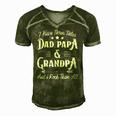 Mens I Have Three Titles Dad Papa And Grandpa Fathers Day Gift Men's Short Sleeve V-neck 3D Print Retro Tshirt Green
