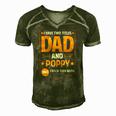Mens I Have Two Titles Dad And Poppy Gifts Poppy Fathers Day Men's Short Sleeve V-neck 3D Print Retro Tshirt Green