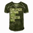Mens Loan Officer Husband Daddy Protector Hero Fathers Day Dad Men's Short Sleeve V-neck 3D Print Retro Tshirt Green