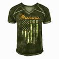 Mens Mechanic Dad Like A Normal Dad Only Cooler Usa Flag Men's Short Sleeve V-neck 3D Print Retro Tshirt Green