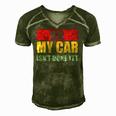 Mens No My Car Isnt Done Yet Vintage Car Mechanic Garage Auto Men's Short Sleeve V-neck 3D Print Retro Tshirt Green