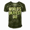 Mens Okayest Dad T Shirt Funny Sarcastic Novelty For Husband Fathers Day 160 Trending Shirt Men's Short Sleeve V-neck 3D Print Retro Tshirt Green