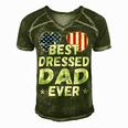 Mens Patriotic Dad - Best Dad Ever 4Th Of July American Flag Men's Short Sleeve V-neck 3D Print Retro Tshirt Green
