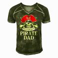 Mens Pirate Dad Worlds Best Pirate Men's Short Sleeve V-neck 3D Print Retro Tshirt Green