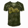 Mens Pops For Dad And Fathers Day From Daughter Or Son Men's Short Sleeve V-neck 3D Print Retro Tshirt Green