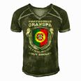 Mens Portuguese Grandpa Like A Regular Grandpa Only Cooler Funny Men's Short Sleeve V-neck 3D Print Retro Tshirt Green