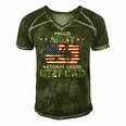 Mens Proud Army National Guard Stepdad Men's Short Sleeve V-neck 3D Print Retro Tshirt Green