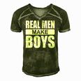 Mens Real Men Make Boys Daddy To Be Announcement Family Boydaddy Men's Short Sleeve V-neck 3D Print Retro Tshirt Green