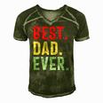 Mens Retro Vintage Best Dad Ever Funny Fathers Day Men's Short Sleeve V-neck 3D Print Retro Tshirt Green