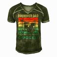 Mens Retro Vintage Drummer Dad Music Lover & Fan Fathers Day Men's Short Sleeve V-neck 3D Print Retro Tshirt Green
