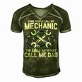 Mens Some People Call Me Mechanic The Most Important Call Me Dad V2 Men's Short Sleeve V-neck 3D Print Retro Tshirt Green