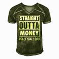 Mens Straight Outta Money Funny Volleyball Dad Men's Short Sleeve V-neck 3D Print Retro Tshirt Green