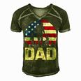 Mens Vintage American Flag 4Th Of July Patriotic Dad Gift Men's Short Sleeve V-neck 3D Print Retro Tshirt Green