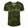 Meow Cat Shirt Meow Kitty Funny Cats Mom And Cat Dad 238 Trending Shirt Men's Short Sleeve V-neck 3D Print Retro Tshirt Green