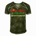 Most Likely To Break An Ornament Santa Hat Xmas Lights Men's Short Sleeve V-neck 3D Print Retro Tshirt Green