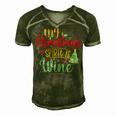 My Christmas Spirit Is Wine Funny 555 Shirt Men's Short Sleeve V-neck 3D Print Retro Tshirt Green