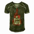 My Guitar Is Calling And I Must Go 525 Trending Shirt Men's Short Sleeve V-neck 3D Print Retro Tshirt Green