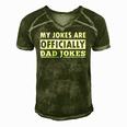 My Jokes Are Officially Dad Jokes Fathers Day Gift Men's Short Sleeve V-neck 3D Print Retro Tshirt Green