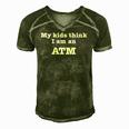 My Kids Think I Am An Atm Funny Fathers Day Mothers Day Men's Short Sleeve V-neck 3D Print Retro Tshirt Green