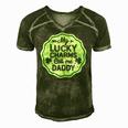 My Lucky Charms Call Me Daddy St Patricks Day Men's Short Sleeve V-neck 3D Print Retro Tshirt Green
