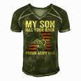 My Son Has Your Back Proud Army Dad Veteran Son Men's Short Sleeve V-neck 3D Print Retro Tshirt Green
