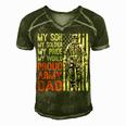 My Son Is Soldier Proud Military Dad 703 Shirt Men's Short Sleeve V-neck 3D Print Retro Tshirt Green