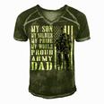 My Son Is Soldier Proud Military Dad 704 Shirt Men's Short Sleeve V-neck 3D Print Retro Tshirt Green