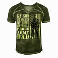 My Son Is Soldier Proud Military Dad 709 Shirt Men's Short Sleeve V-neck 3D Print Retro Tshirt Green