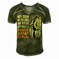 My Son Is Soldier Proud Military Dad 715 Shirt Men's Short Sleeve V-neck 3D Print Retro Tshirt Green