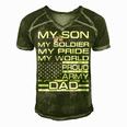 My Son My Soldier Hero Proud Army Dad 702 Shirt Men's Short Sleeve V-neck 3D Print Retro Tshirt Green