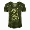 Nerdy Dirty Inked & Curvy Tattoo Woman Girl Nerd Men's Short Sleeve V-neck 3D Print Retro Tshirt Green