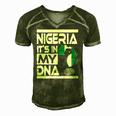 Nigeria Is In My Dna Nigerian Flag Africa Map Raised Fist Men's Short Sleeve V-neck 3D Print Retro Tshirt Green