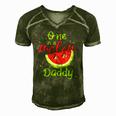 One In A Melon Daddy Watermelon Funny Family Matching Men Men's Short Sleeve V-neck 3D Print Retro Tshirt Green