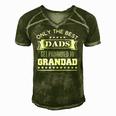 Only The Best Dads Get Promoted To Grandad Grandpas Gift Men's Short Sleeve V-neck 3D Print Retro Tshirt Green