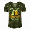 Our First Fathers Day Together Dad And Son Daughter Men's Short Sleeve V-neck 3D Print Retro Tshirt Green Our First Fathers Day Together Dad And Son Daughter Men's Short Sleeve V-neck 3D Print Retro Tshirt Green
