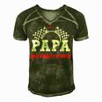 Papa Birthday Crew Race Car Racing Car Driver Dad Daddy Men's Short Sleeve V-neck 3D Print Retro Tshirt Green