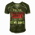 Papa Is My Name Being A Legeng Is My Game Papa T-Shirt Fathers Day Gift Men's Short Sleeve V-neck 3D Print Retro Tshirt Green