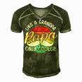 Papa Like A Grandpa Only Cooler Funny Quote For Fathers Day Men's Short Sleeve V-neck 3D Print Retro Tshirt Green
